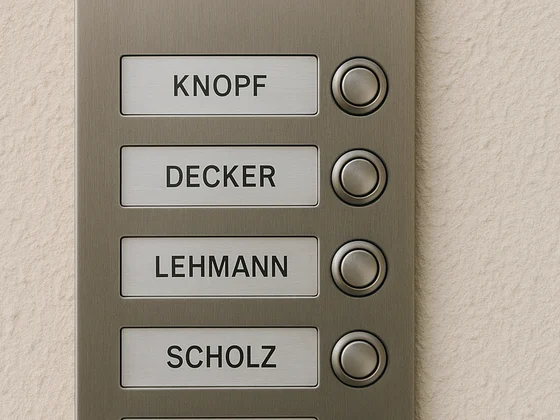 Klingel, Namensschild-Prüfung